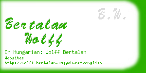 bertalan wolff business card